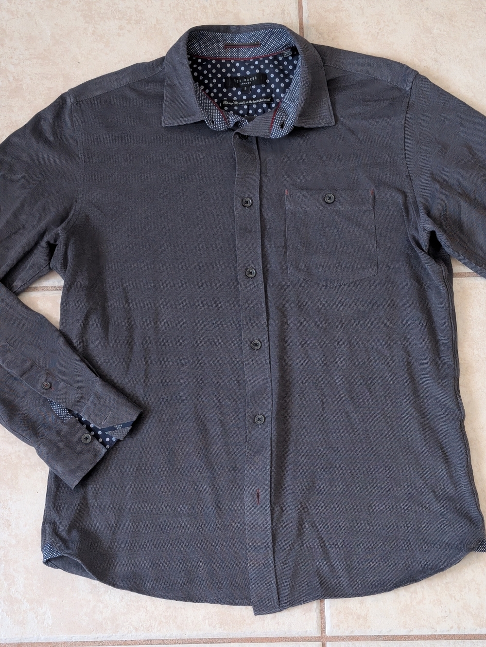 Ted Baker Gray Stretch Dress Shirt Size 3